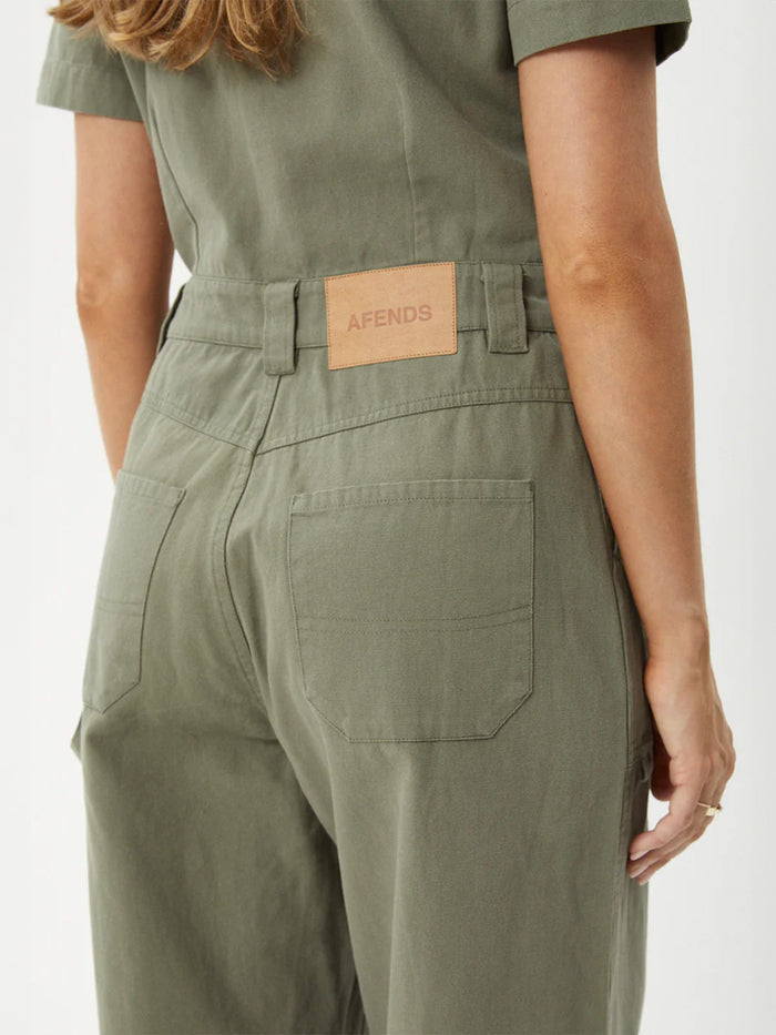 Mika - Organic Recycled Canvas Jumpsuit | Olive-Image 6