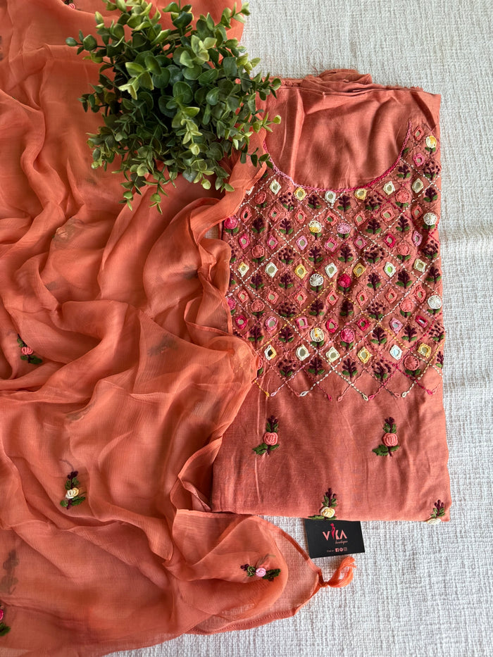 Mirror emb salwar suit material
