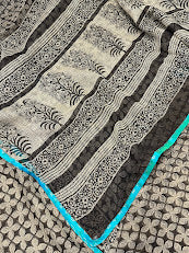 Mishrita Black Floral Kota Saree