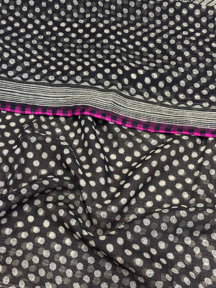 Mishrita Black Polka Kota Saree