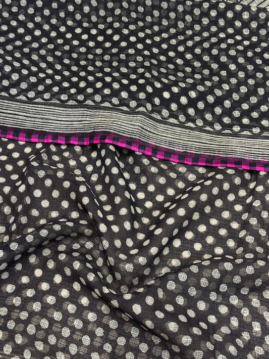 Mishrita Black Polka Kota Saree