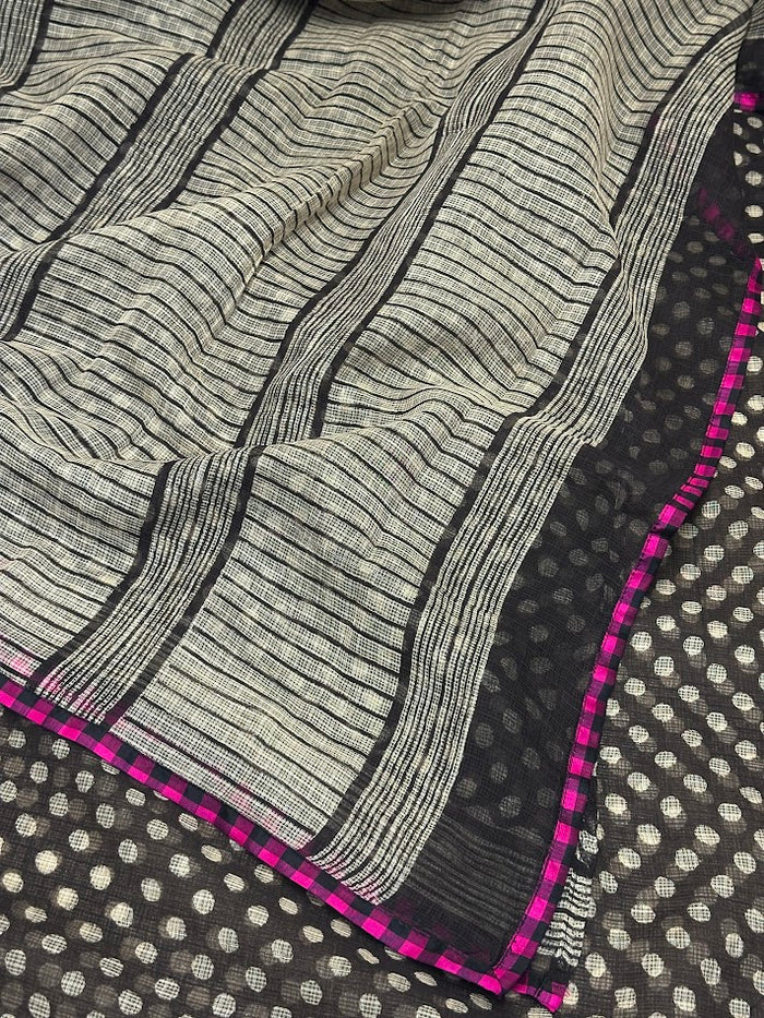 Mishrita Black Polka Kota Saree
