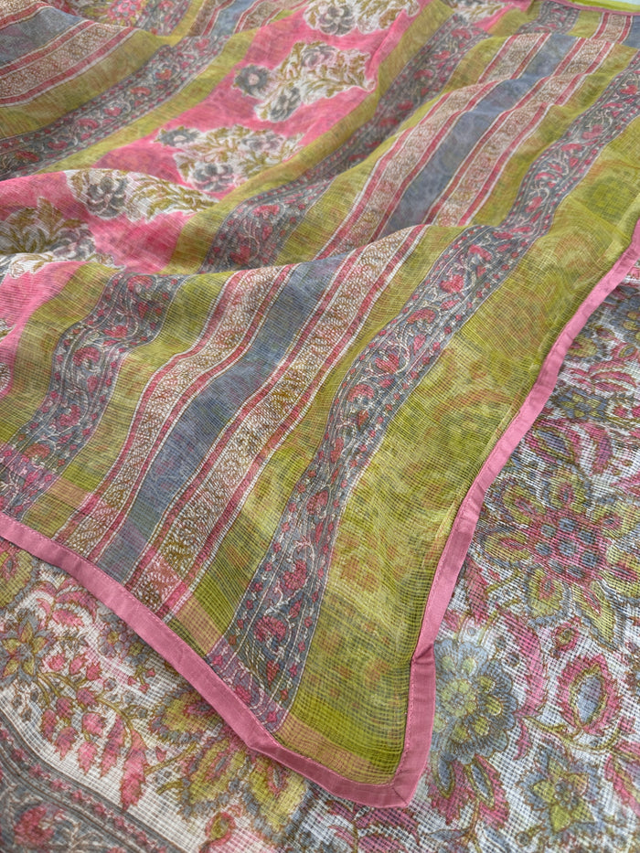 Mishrita Lime Kota Saree