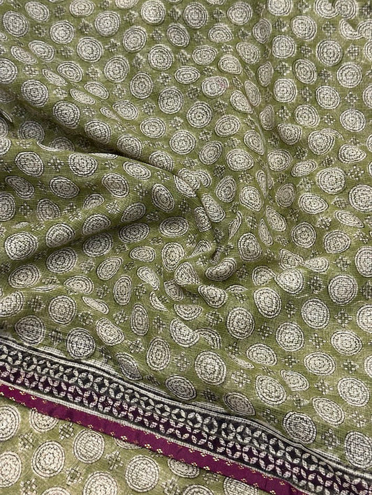 Mishrita Olive Polka Kota Saree