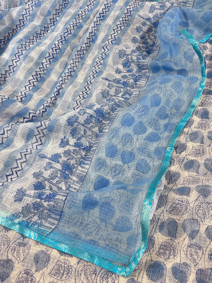 Mishrita Sky Blue Kota Saree