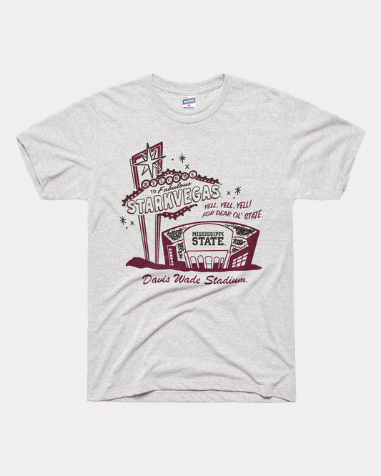 Mississippi State Starkvegas Stadium Ash T-Shirt