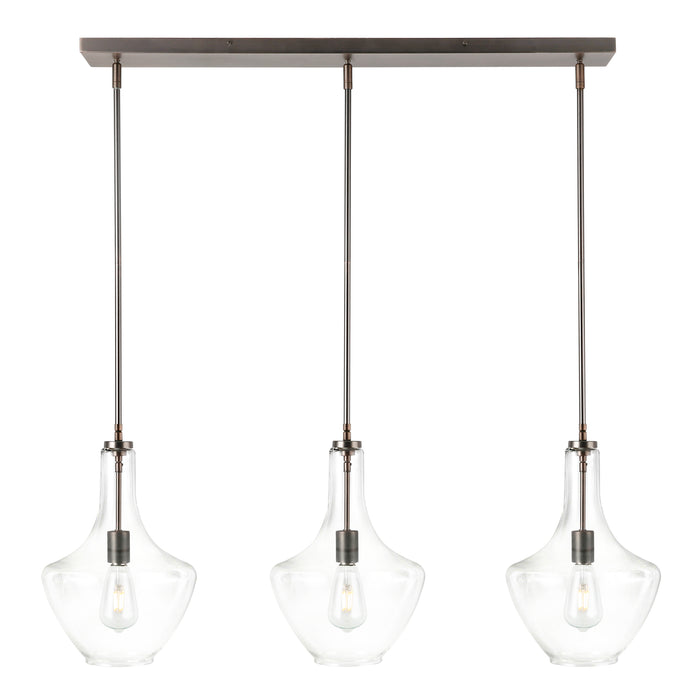 Modena 3-Light Island Light | Modern Bronze/Clear