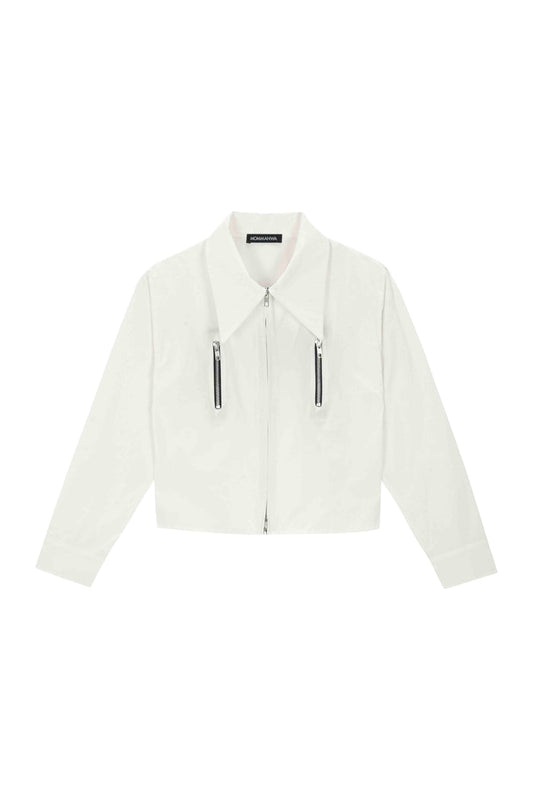 【MOMMANWA モンマンワ】BOOB ZIPPER CROP SHIRT (FOR WOMEN)