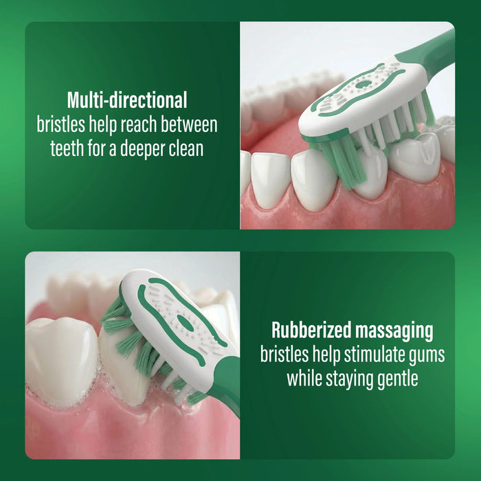 Multi-Action Toothbrush with Tongue Cleaner – 12 Pack