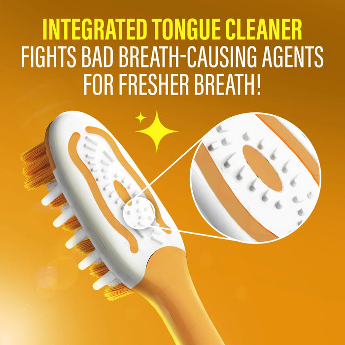 Multi-Action Toothbrush with Tongue Cleaner – 12 Pack