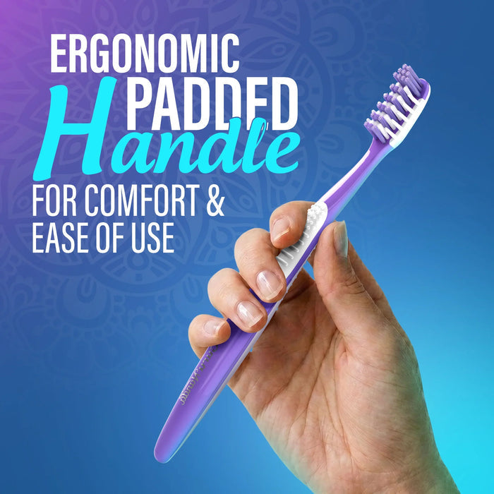 Multi-Action Toothbrush with Tongue Cleaner – 12 Pack