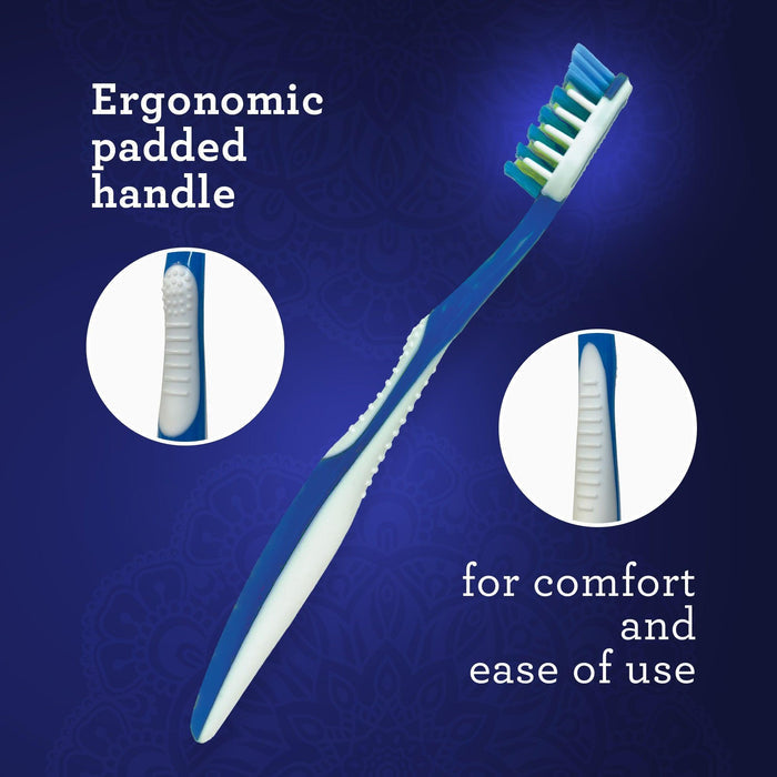Multi-Action Toothbrush with Tongue Cleaner - Pack of 8 - GuruNanda