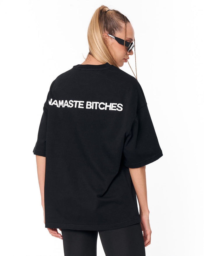 Namaste Streetwear Black Oversized T-Shirt in relaxed streetwear fit