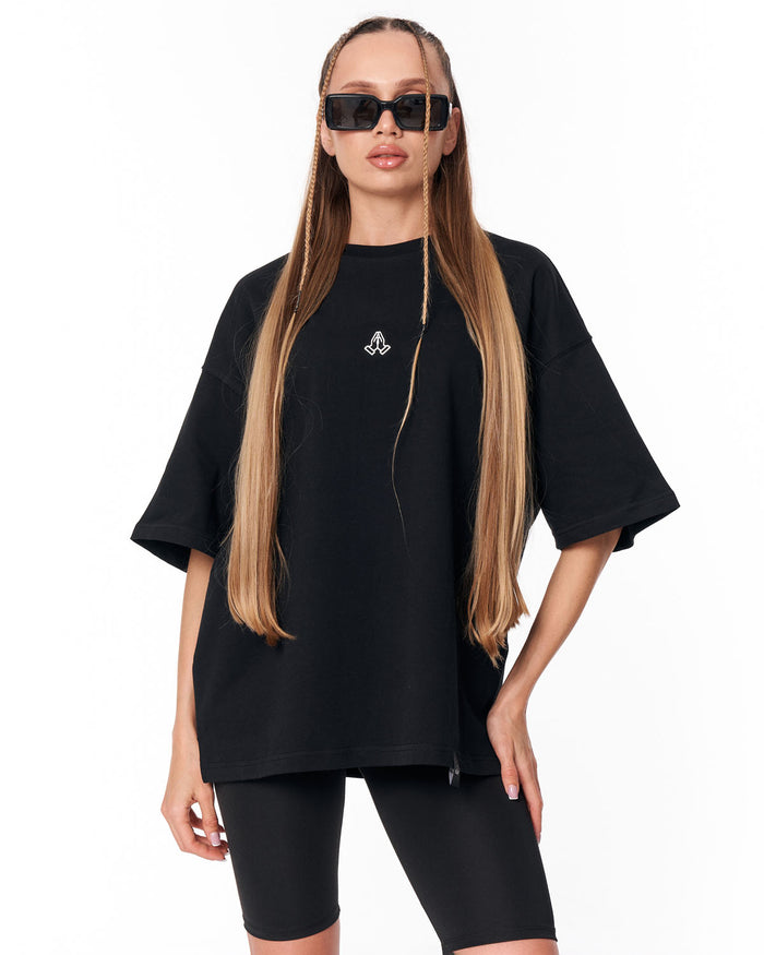 Namaste Streetwear Black Oversized T-Shirt with clean front detail