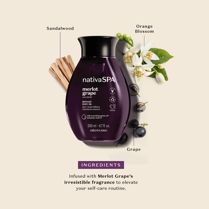 Nativa Spa Merlot Grape Biphase Body Oil - O Boticário US - Nativa SPA - Bath & Body