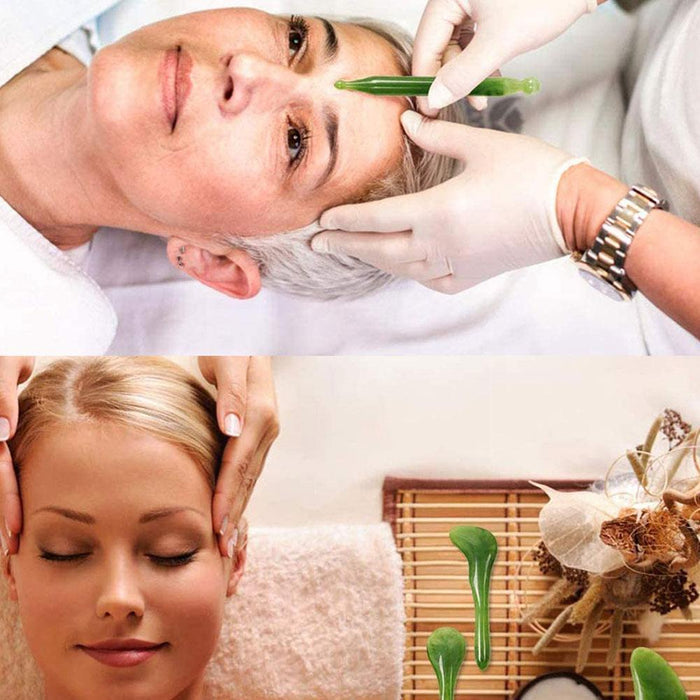 Natural Jade Roller And Gua Sha Set For Facial Depuffing And Sculpting