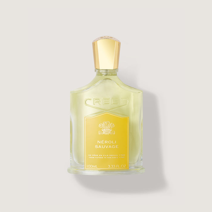 Creed Néroli Sauvage 100ml Bottle - Front View, Yellow Label, Gold Cap | Creed Fragrances