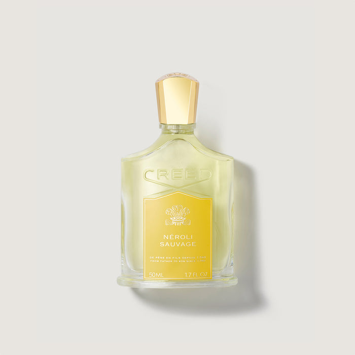 Creed Néroli Sauvage 50ml Bottle - Front View, Yellow Label, Gold Cap | Creed Fragrances
