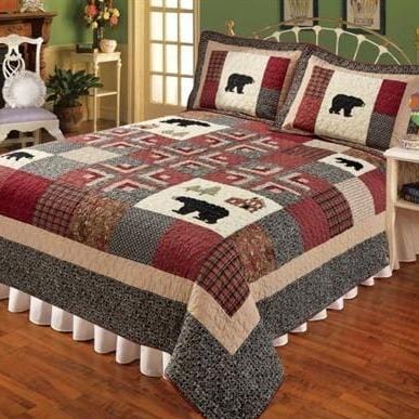 New New Horison Canada Bear Twin Quilt Set