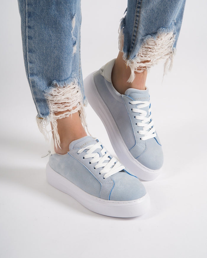 Node High Street Women's Denim Blue Sneakers Suede Edition (8)