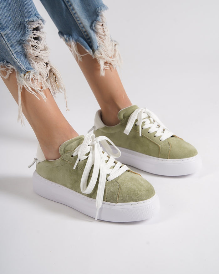 Node High Street Women's Khaki Sneakers Suede Edition (6)