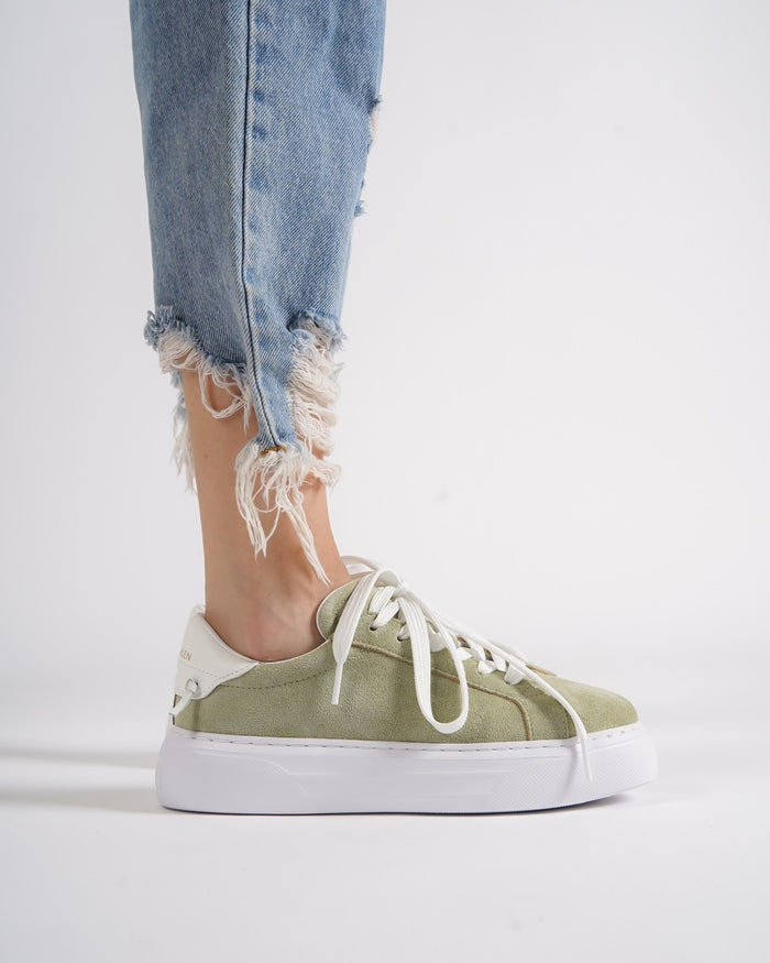 Node High Street Women's Khaki Sneakers Suede Edition (7)