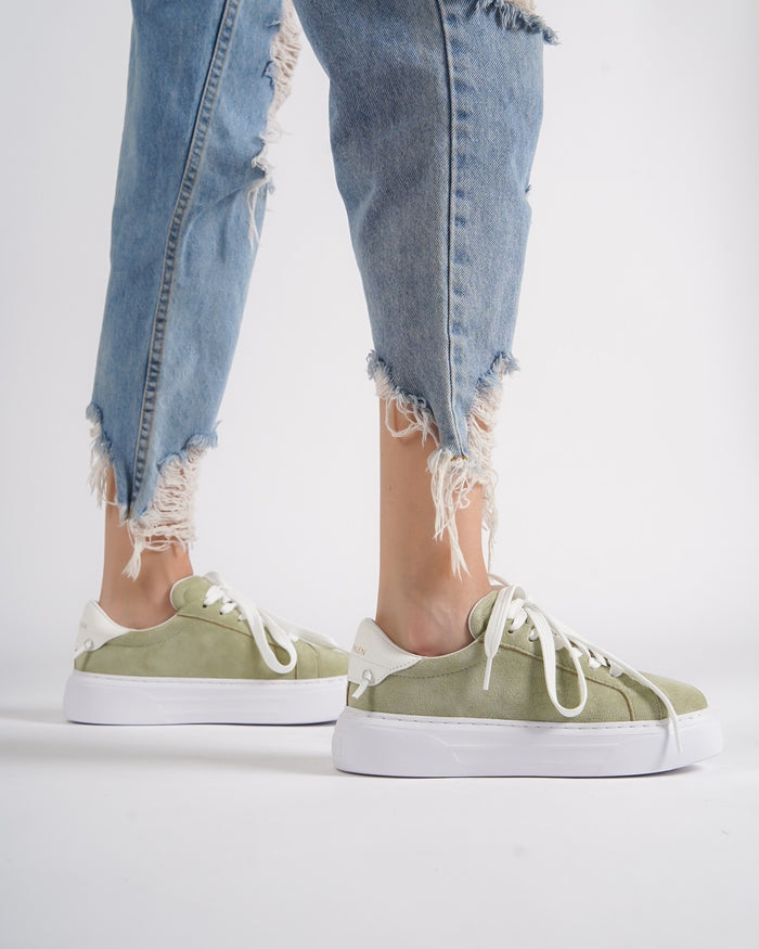 Node High Street Women's Khaki Sneakers Suede Edition (8)