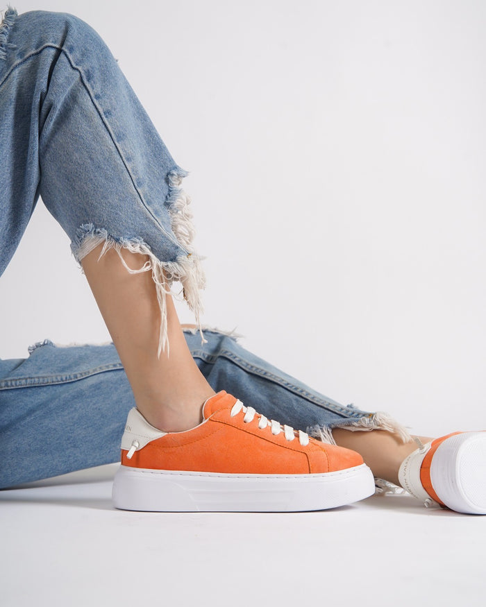 Node High Street Women's Orange Sneakers Suede Edition (5)