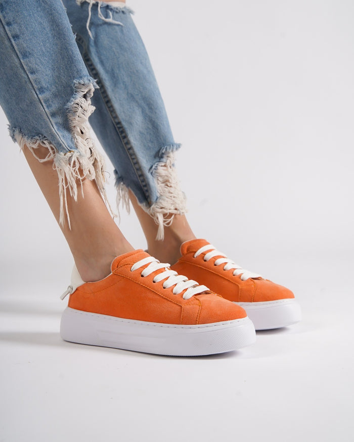 Node High Street Women's Orange Sneakers Suede Edition (8)