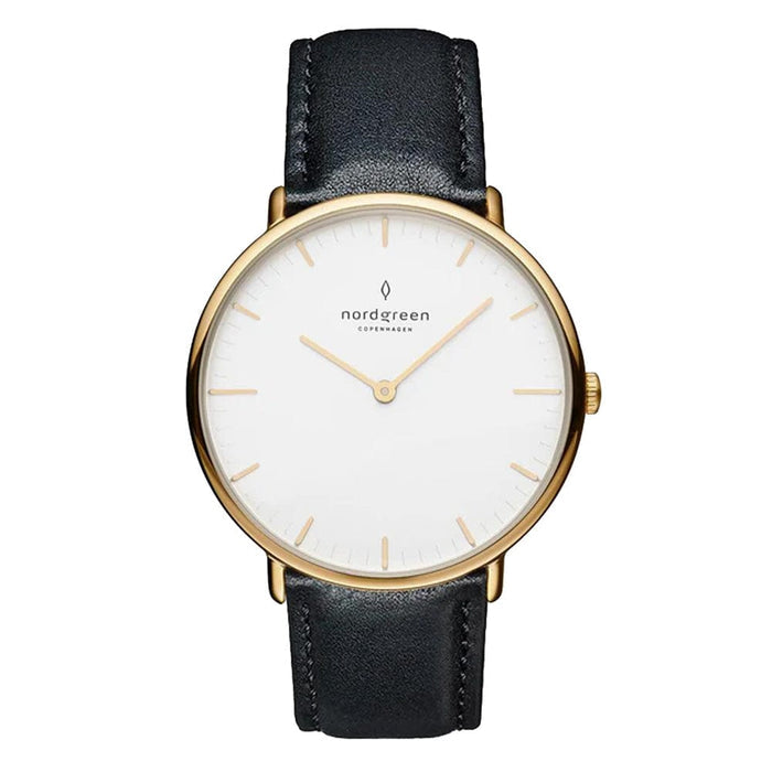 Nordgreen Chronograph Watches Nordgreen Native 28mm Black Leather Strap Watch Nordgreen Native 28mm Black Leather Strap Watch Brand