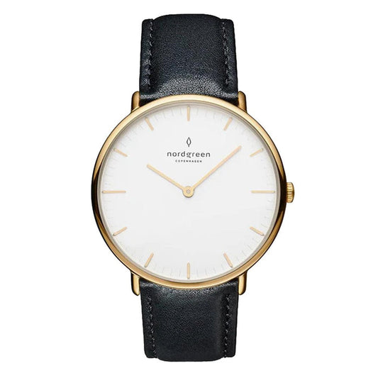 Nordgreen Chronograph Watches Nordgreen Native 28mm Black Leather Strap Watch Nordgreen Native 28mm Black Leather Strap Watch Brand