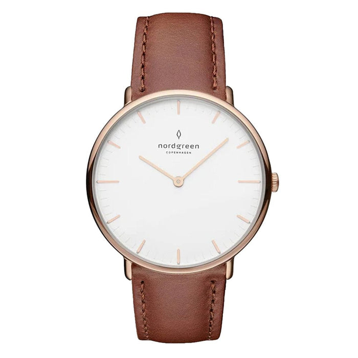 Nordgreen Chronograph Watches Nordgreen Native 32mm Rose Gold Case Brown Leather Strap Watch Nordgreen Native 32mm Rose Gold Case Brown Leather Strap Watch Brand