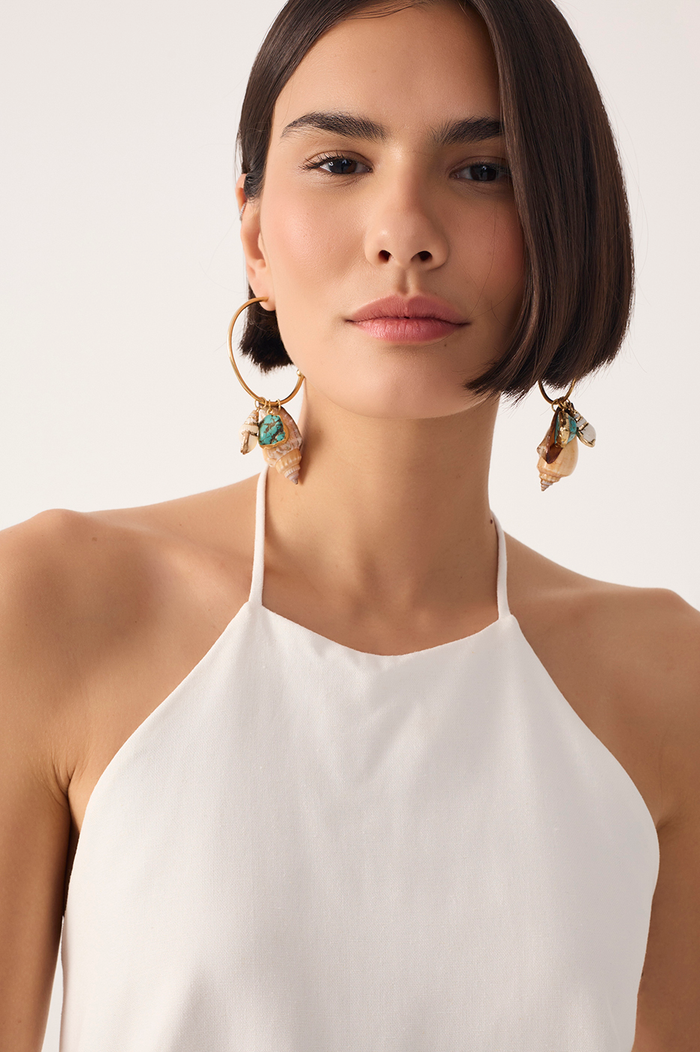 Off-White Halter Neck Linen Blouse_4