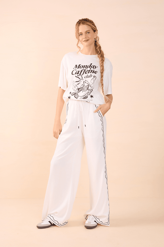 Off-White Silk "Caffeine Club" T-Shirt_1