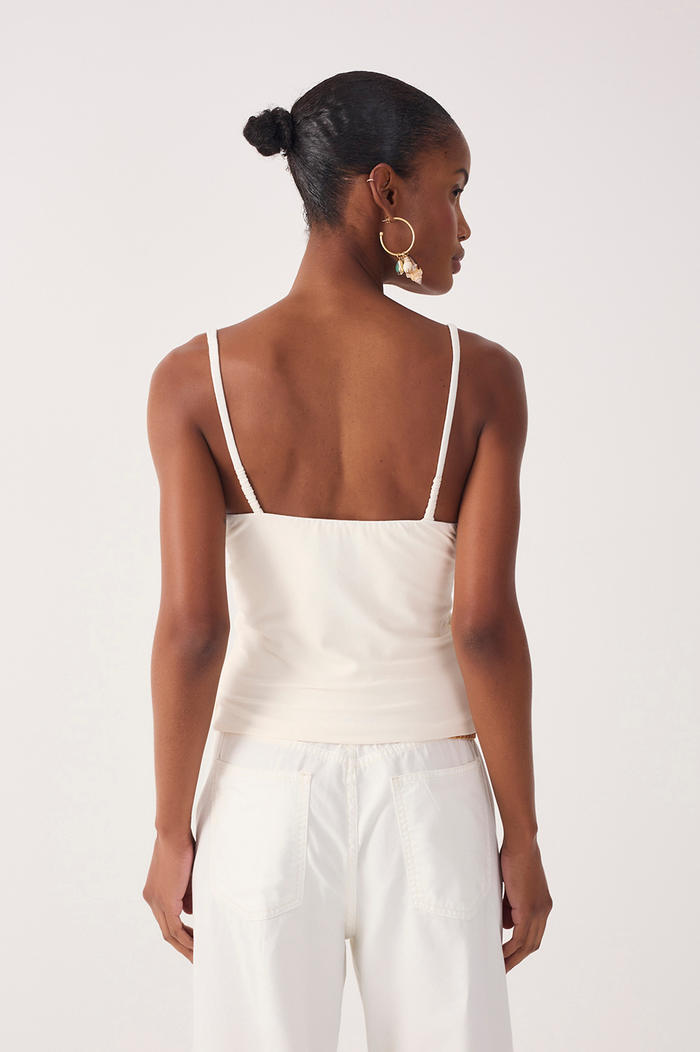 Off-White Twisted Front Crepe Blouse_5