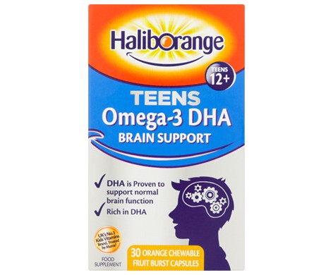 Omega-3 DHA Brain Support Teens 30 Chewable Fruit Burst Capsules