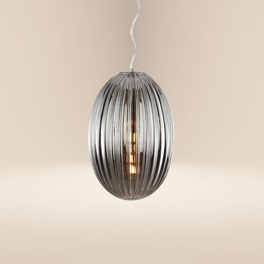 Opal 12" Glass Pendant Light | Chrome/Smokey
