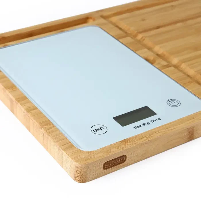 PREP-TECH Bamboo Cutting Board With Kitchen Scale