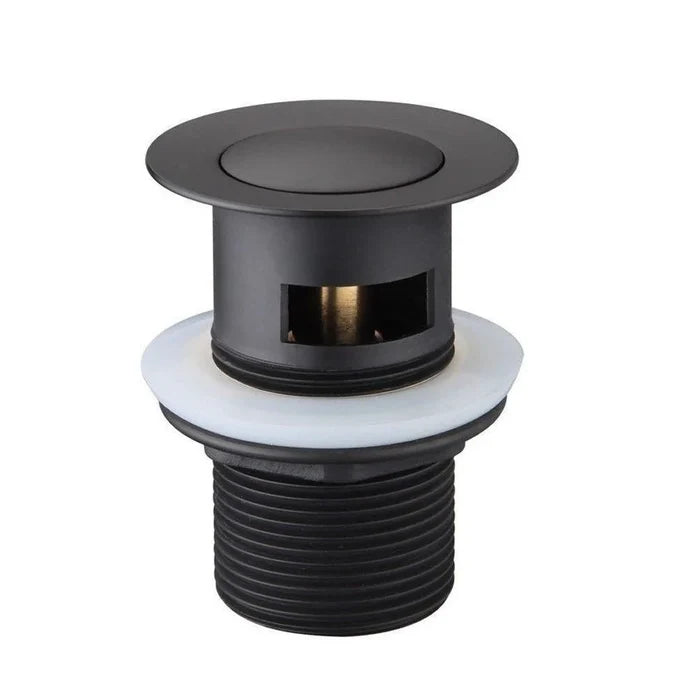 Push-Button Sink Stopper 32mm Overflow Matte Black