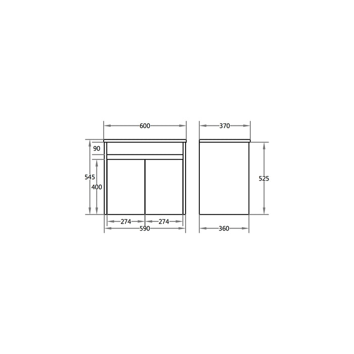 PVC Slimline Floating Vanity 600/750/900mm
