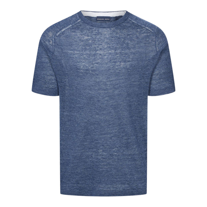 Raglan Linen Short Sleeve Crew Neck