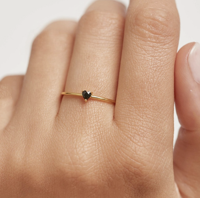 Raven Tiny Heart Ring