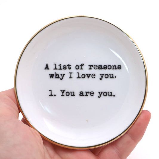 Reasons I Love You Ring Dish,with 22K Gold, ring holder