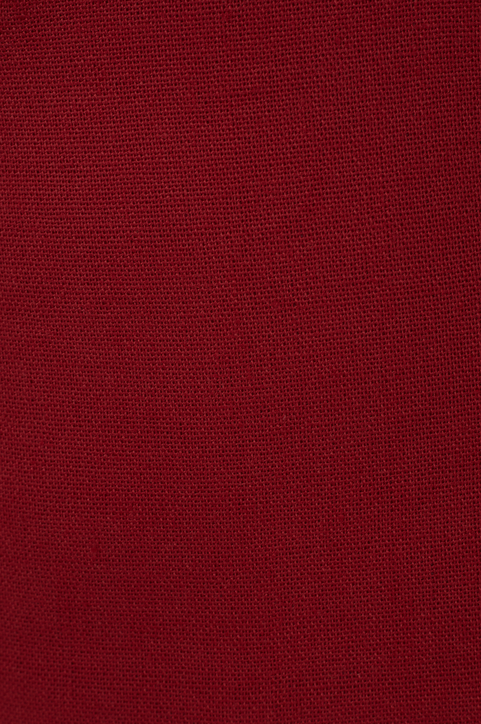 Red Wrap Waist Linen Maxi Dress_7