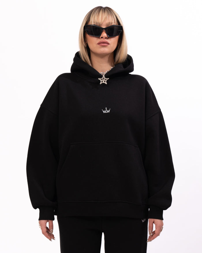 Regalia Crowned Oversized Black Hoodie Jogger Set (2)