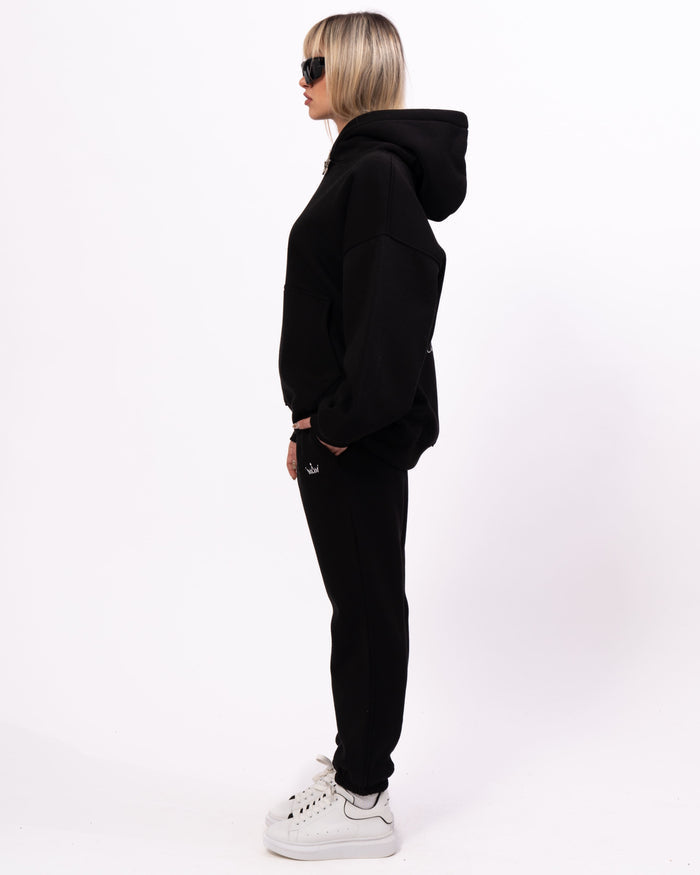 Regalia Crowned Oversized Black Hoodie Jogger Set (5)