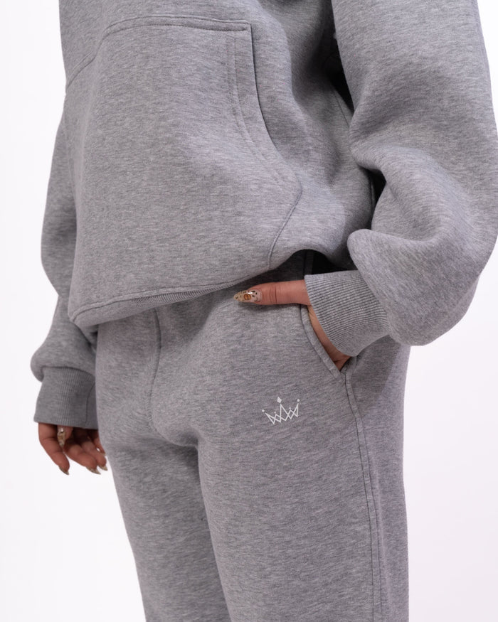 Regalia Crowned Oversized Gray Hoodie Jogger Set (6)