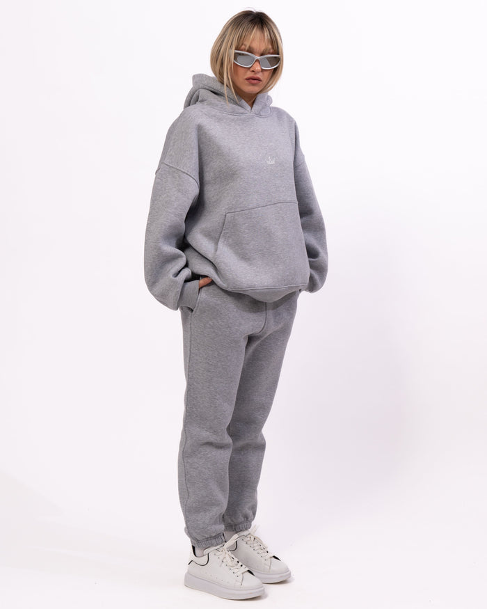 Regalia Crowned Oversized Gray Hoodie Jogger Set (7)
