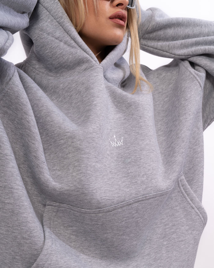 Regalia Crowned Oversized Gray Hoodie Jogger Set (8)