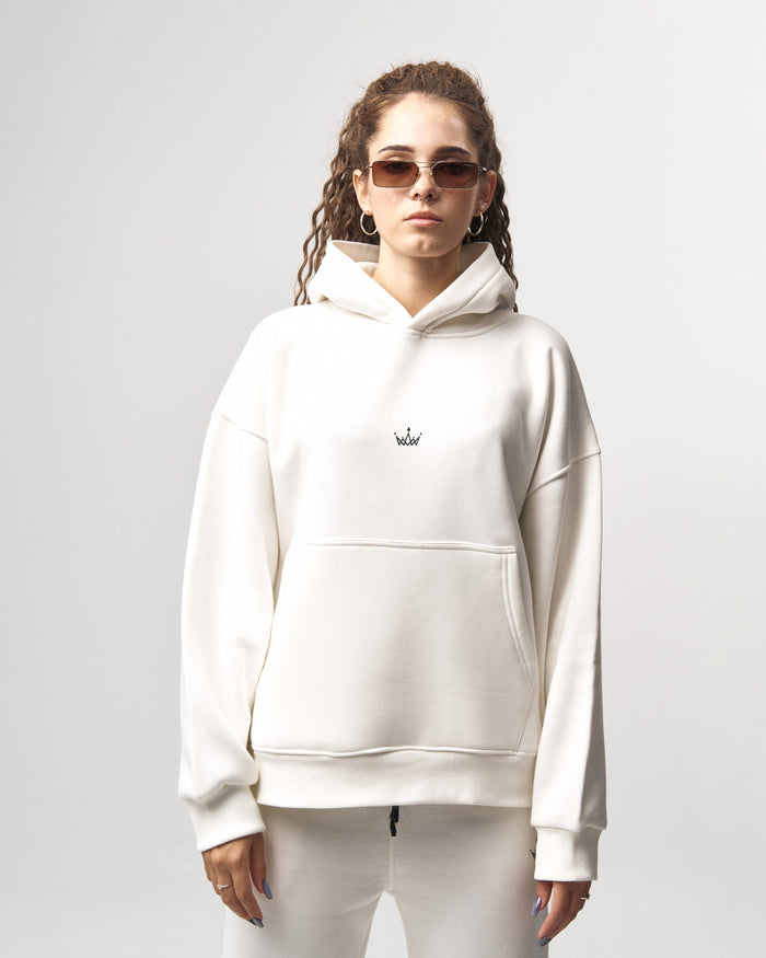 Regalia Crowned Oversized White Hoodie Jogger Set (2)